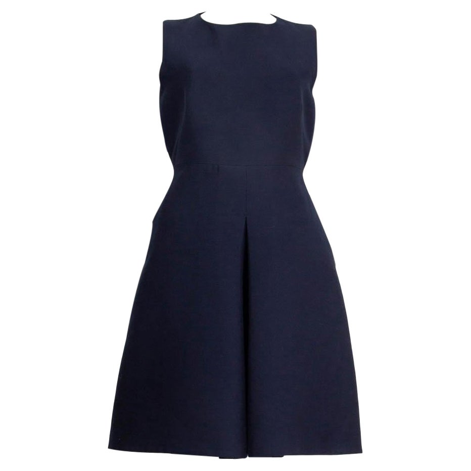BURBERRY LONDON marineblaues ärmelloses Kleid aus Baumwolle und Seide mit Reißverschluss, 10 M