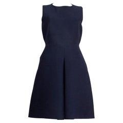 BURBERRY LONDON marineblaues ärmelloses Kleid aus Baumwolle und Seide mit Reißverschluss, 10 M
