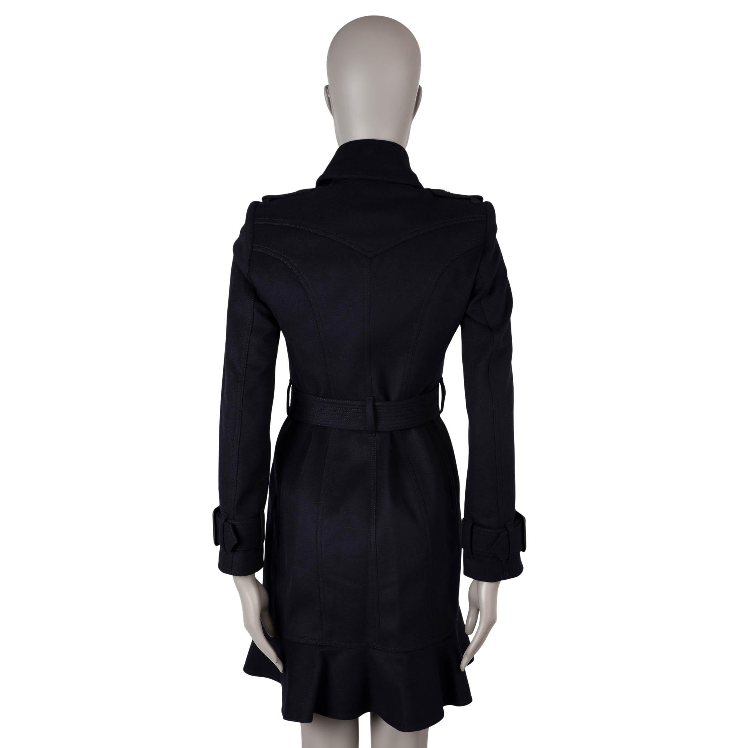 BURBERRY LONDON marineblauer Woll- und Kaschmirmantel LITTLETON TRENCH Jacke 4 XXS (Schwarz) im Angebot