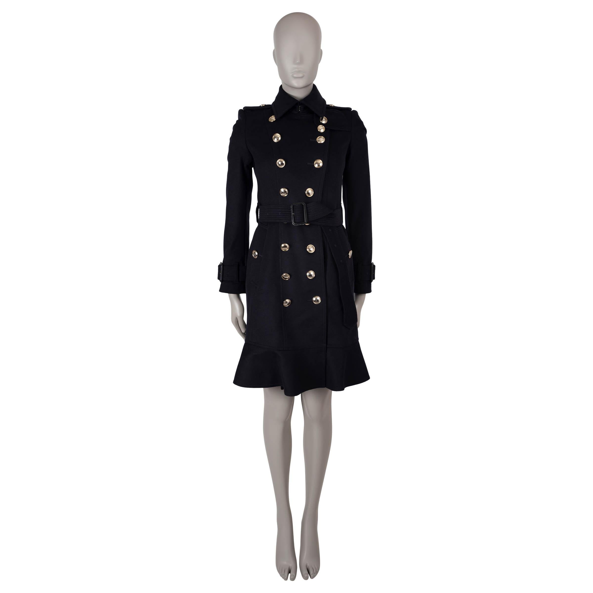 BURBERRY LONDON marineblauer Woll- und Kaschmirmantel LITTLETON TRENCH Jacke 4 XXS Damen im Angebot