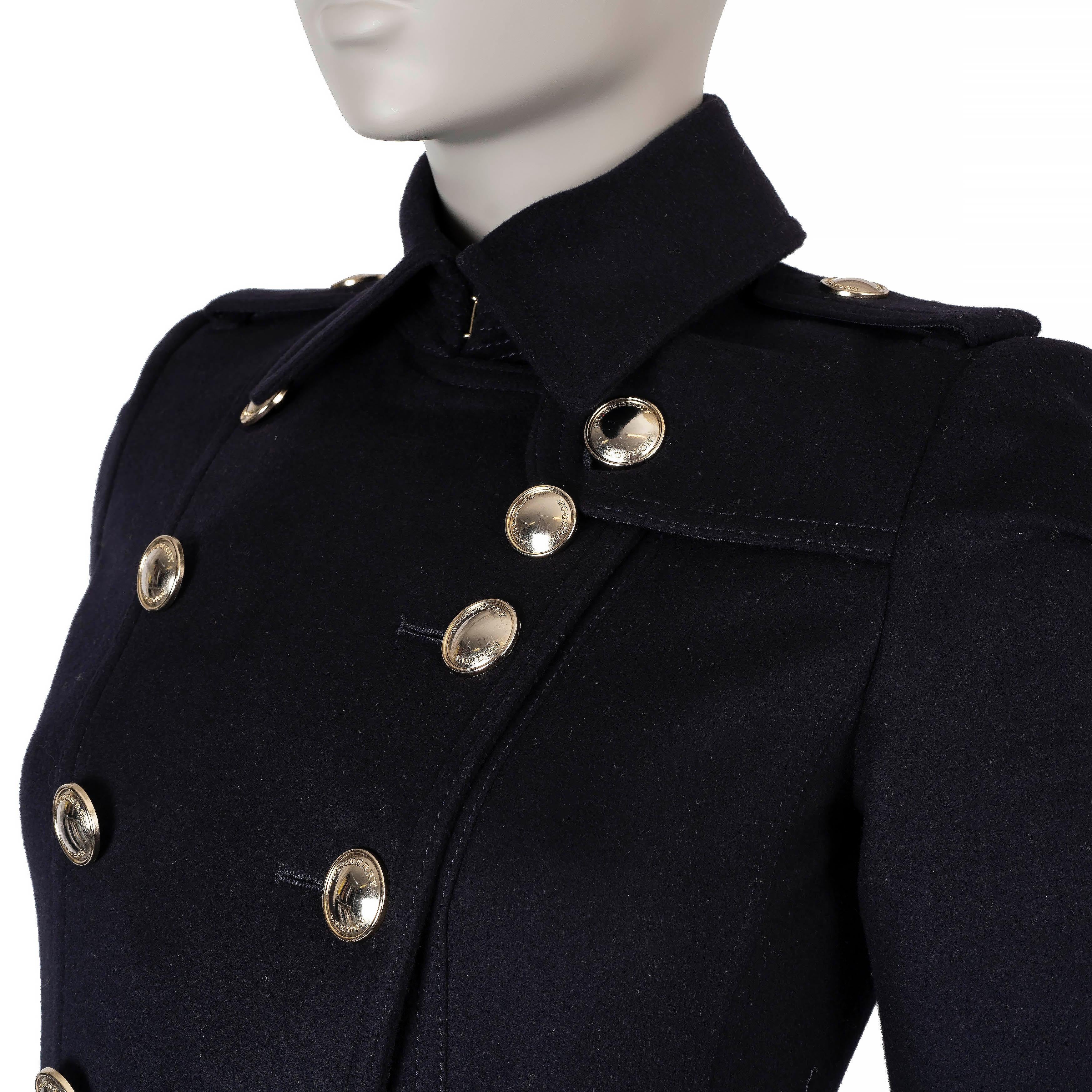 BURBERRY LONDON marineblauer Woll- und Kaschmirmantel LITTLETON TRENCH Jacke 4 XXS im Angebot 1