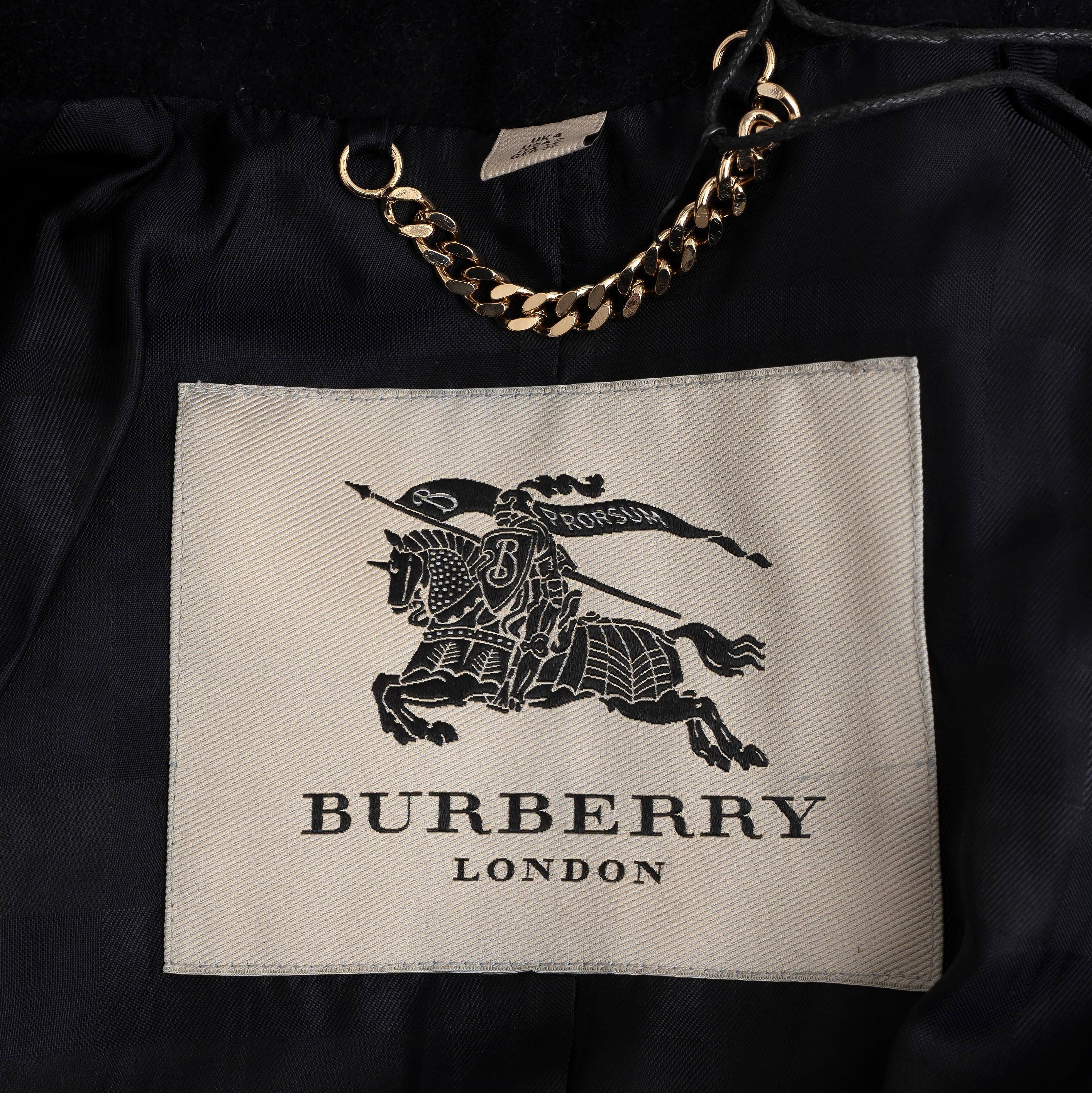 BURBERRY LONDON marineblauer Woll- und Kaschmirmantel LITTLETON TRENCH Jacke 4 XXS im Angebot 2