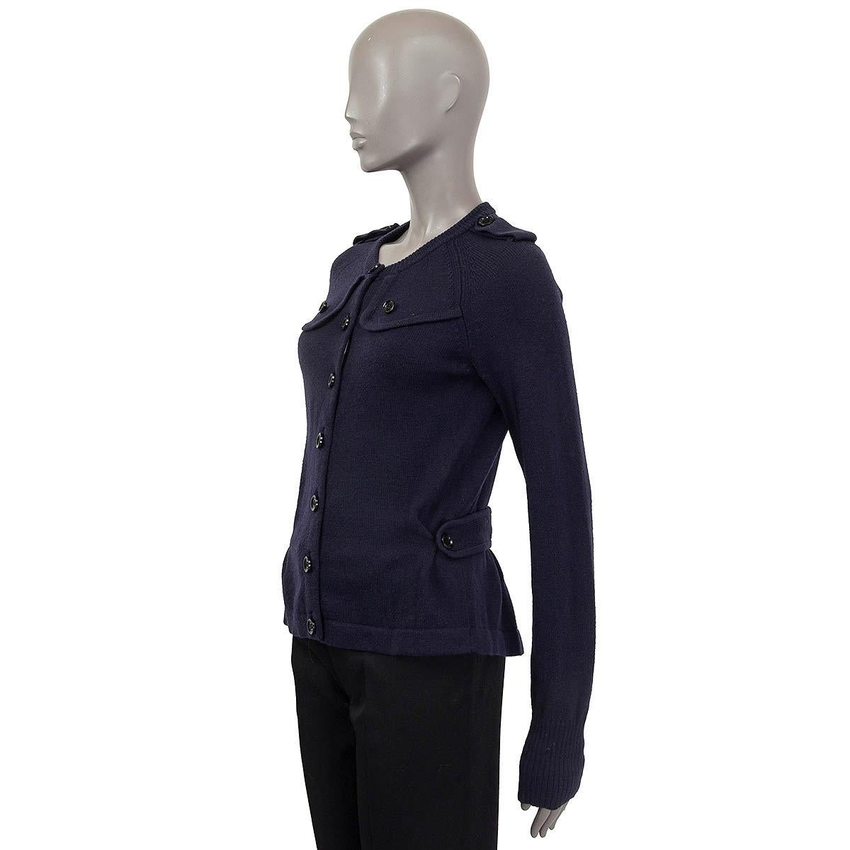 BURBERRY LONDON Maglione cardigan in lana blu navy M In condizioni ottime in vendita a Zürich, CH