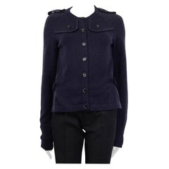 BURBERRY LONDON Maglione cardigan in lana blu navy M