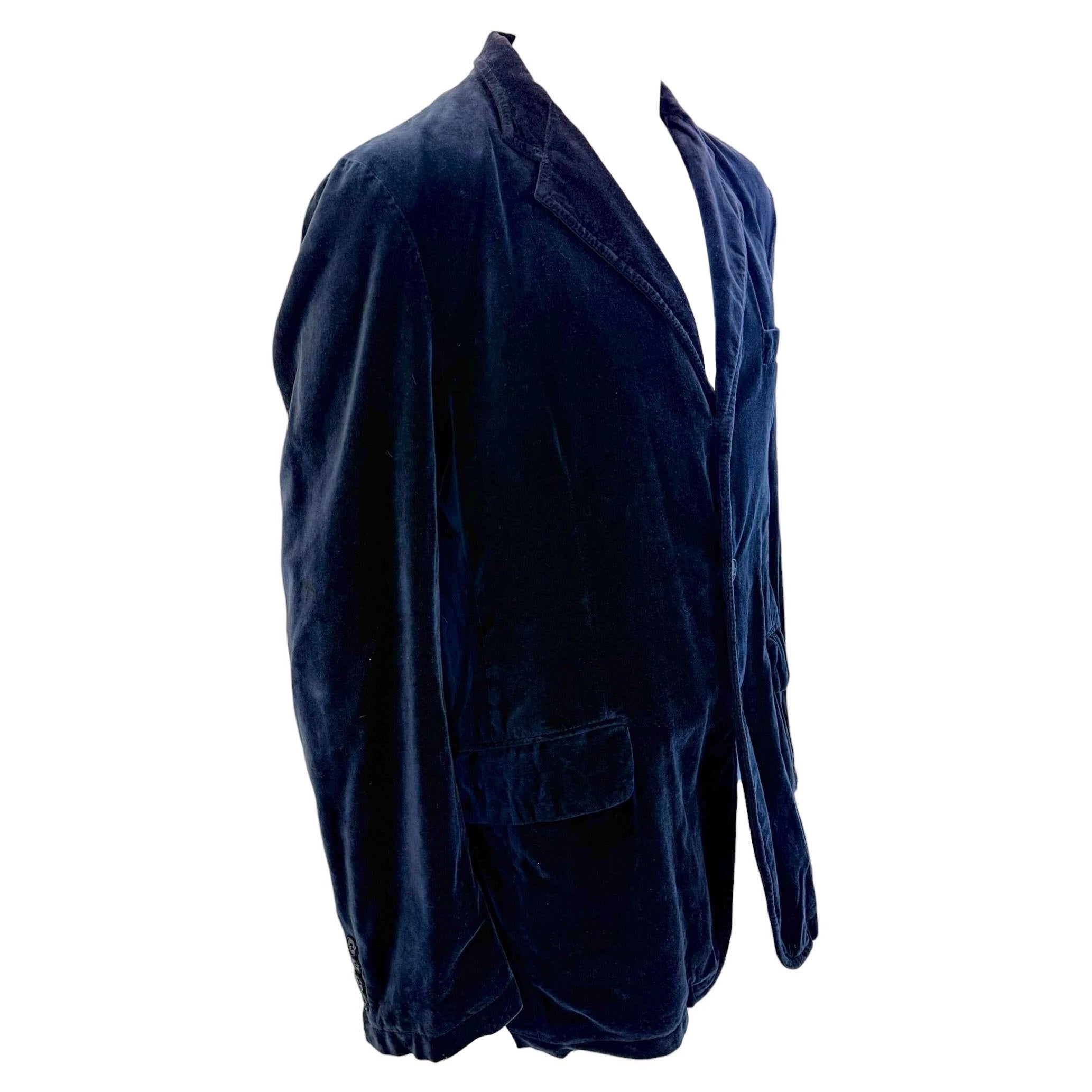 Burberry London Navy Velvet Men’s Jacket with Floral Lining 44 R