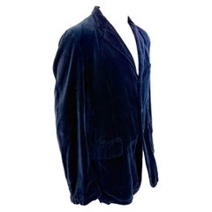 Burberry London Navy Velvet Men’s Jacket with Floral Lining 44 R