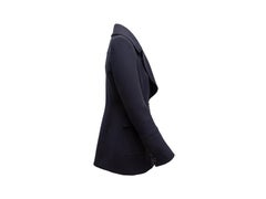 Burberry London Navy Virgin Wool-Blend Peacoat