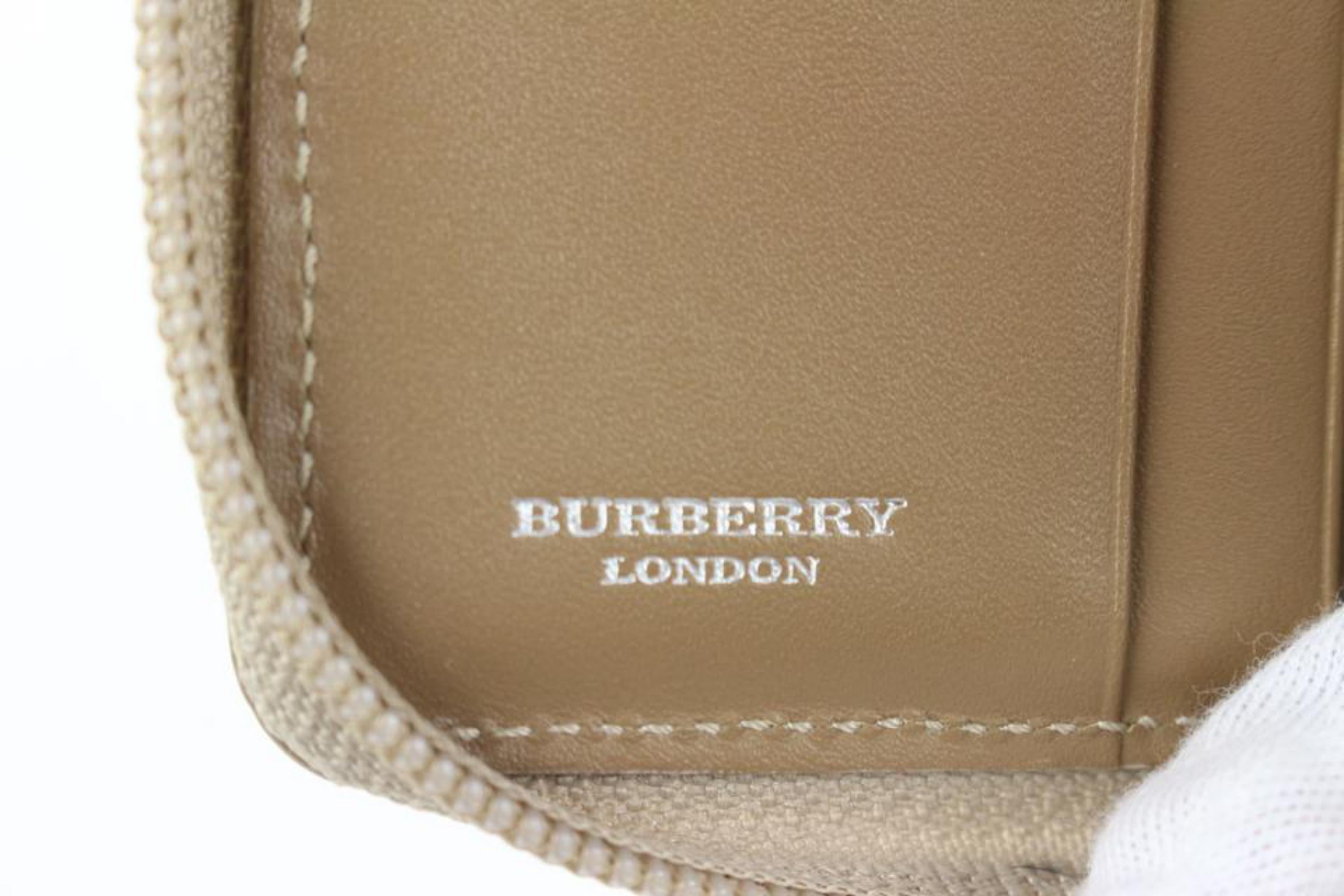 Beige Burberry London Nova Pink Cotton Candy Check Compact Zip Wallet Zippy Around 