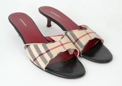 Burberry London Nova Plaid Kitten Heel Slide Mule Sandals – UK 39.5 / US 8-8.5