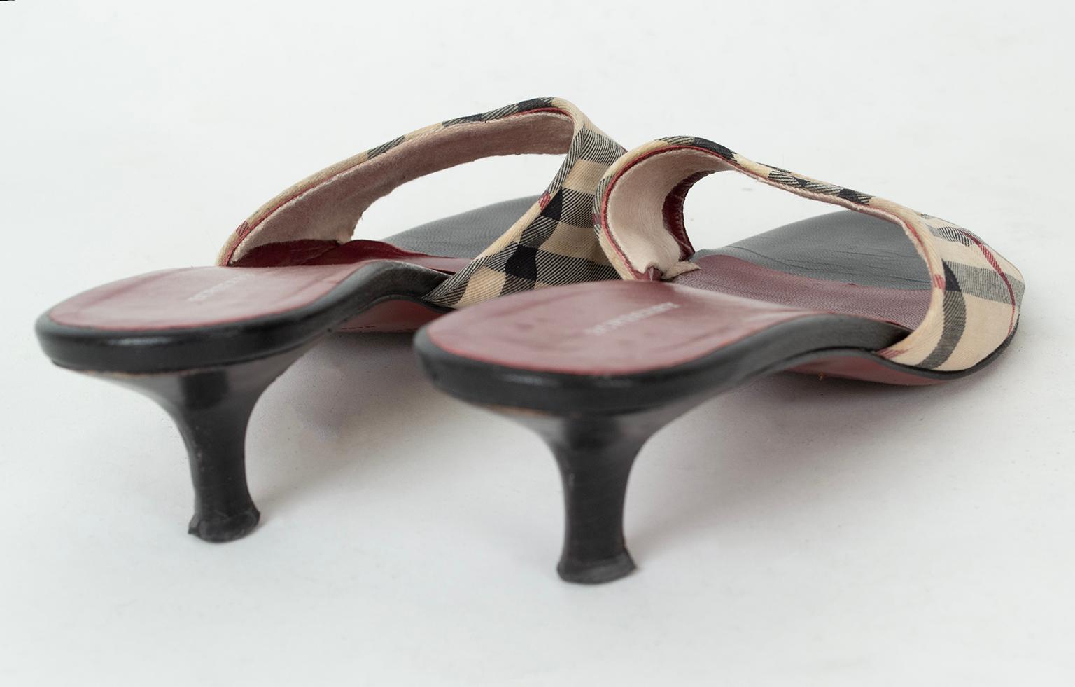 De las mujeres Burberry London Nova Sandalias de tacón de aguja de cuadros escoceses - UK 39.5 / US 8-8.5 en venta