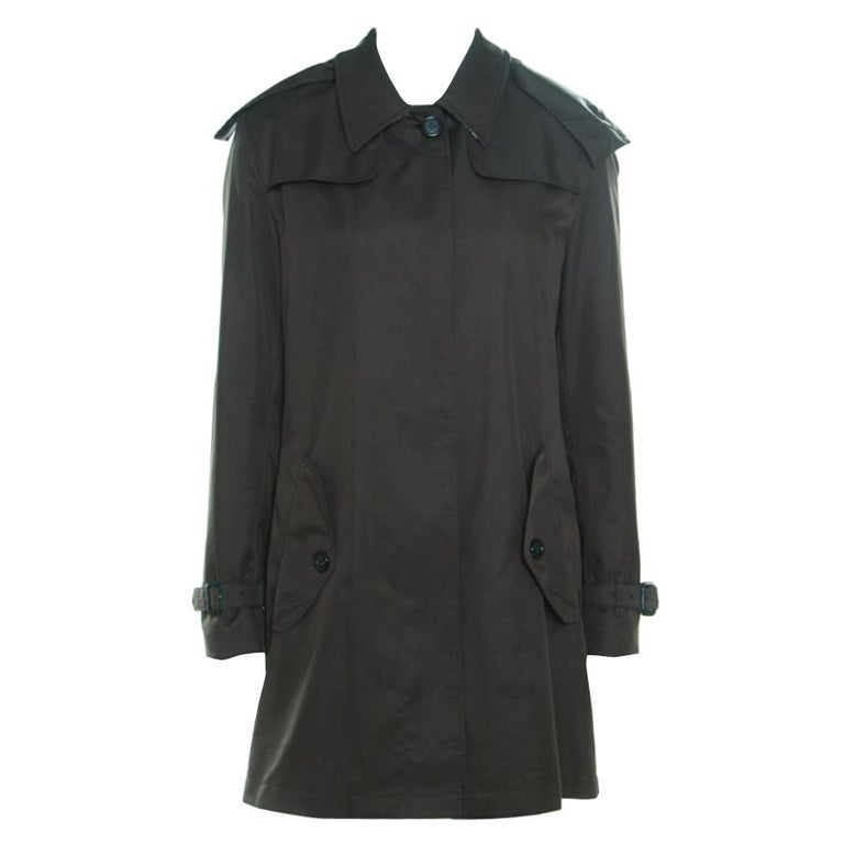 Burberry London Olive Green Hooded Jacket M For Sale at 1stdibs