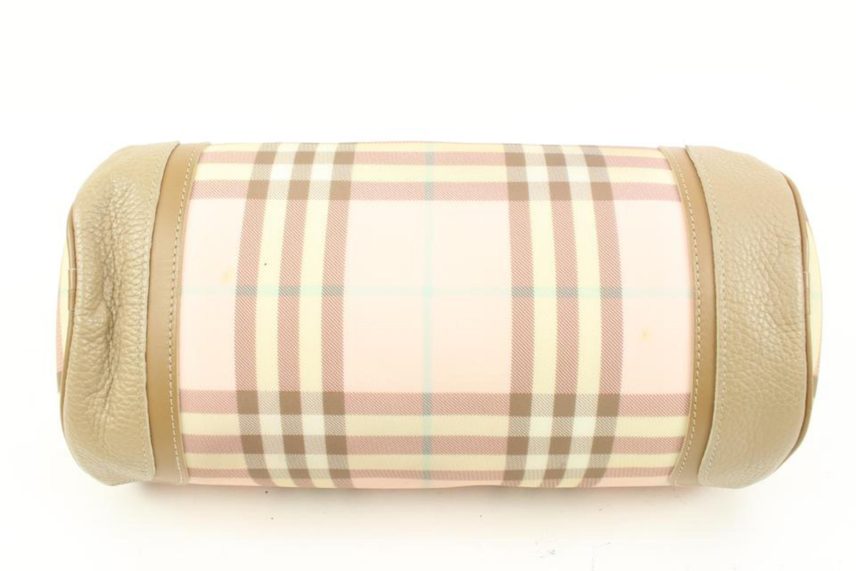 Burberry London Pink Cotton Candy Nova Check Barrel Bag 55b421s 2