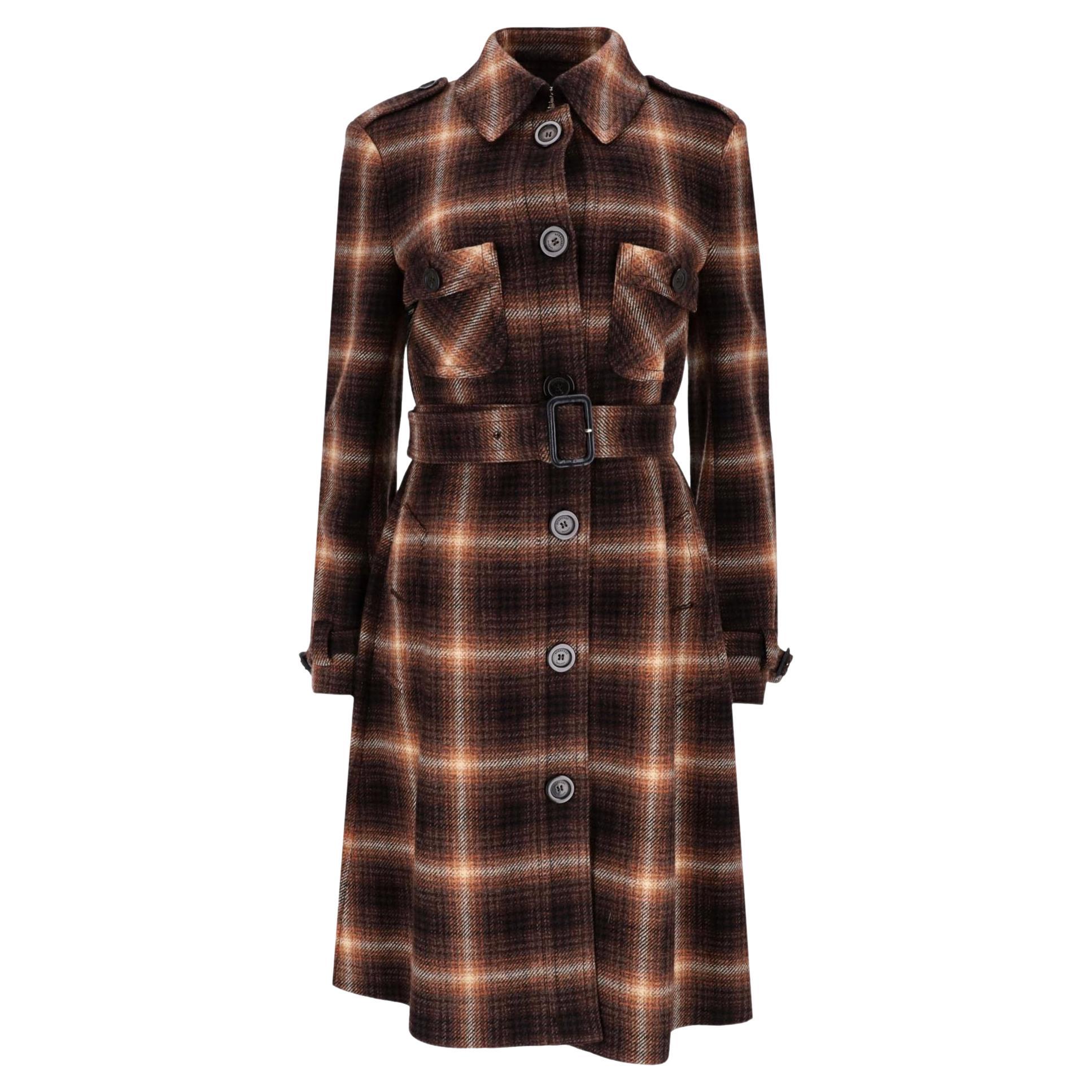 Burberry London - Manteau en laine à carreaux écossais