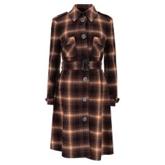 Burberry London Plaid Check Wool Coat