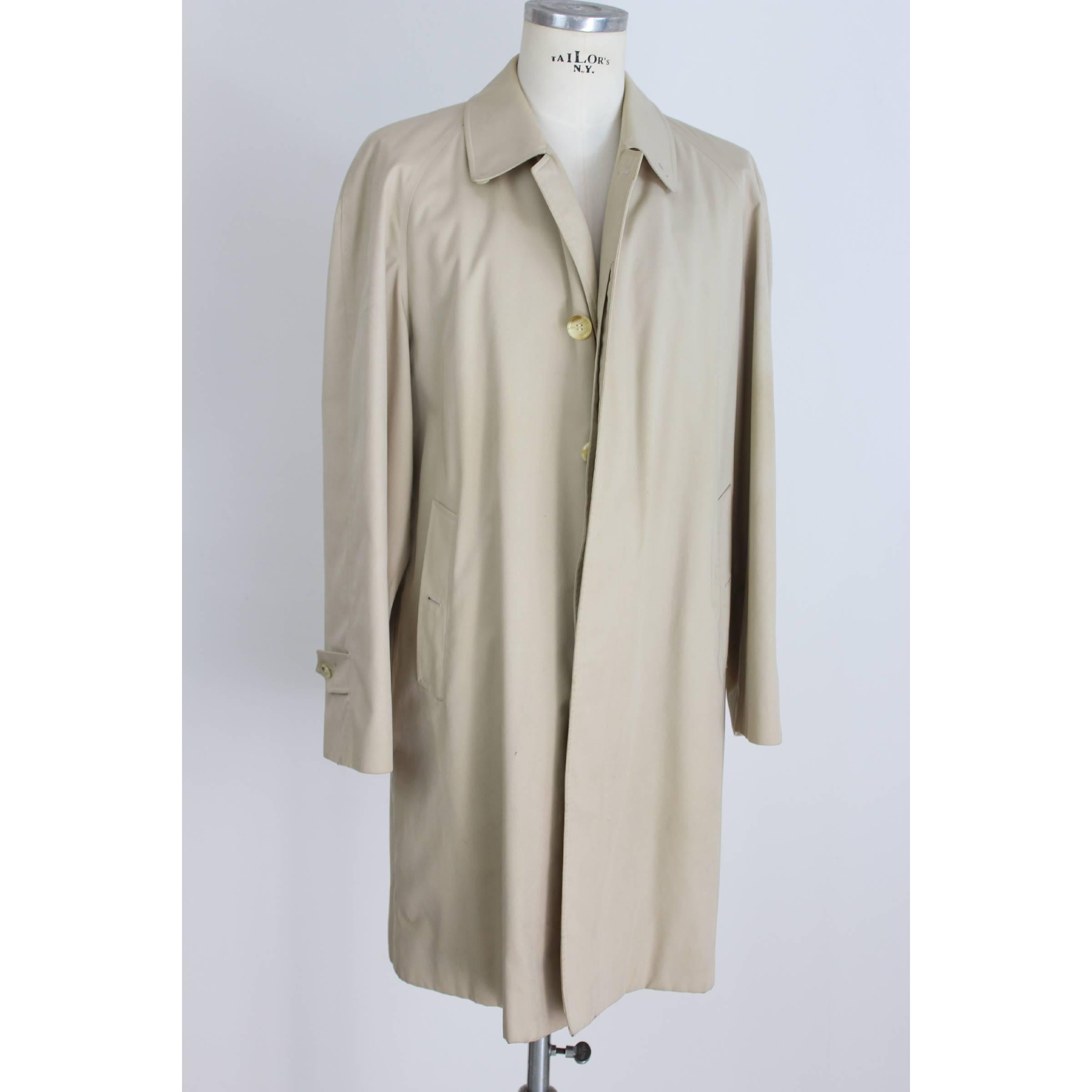  Burberry London Raincoat Trench Cotton Vintage Beige In Good Condition For Sale In Brindisi, IT