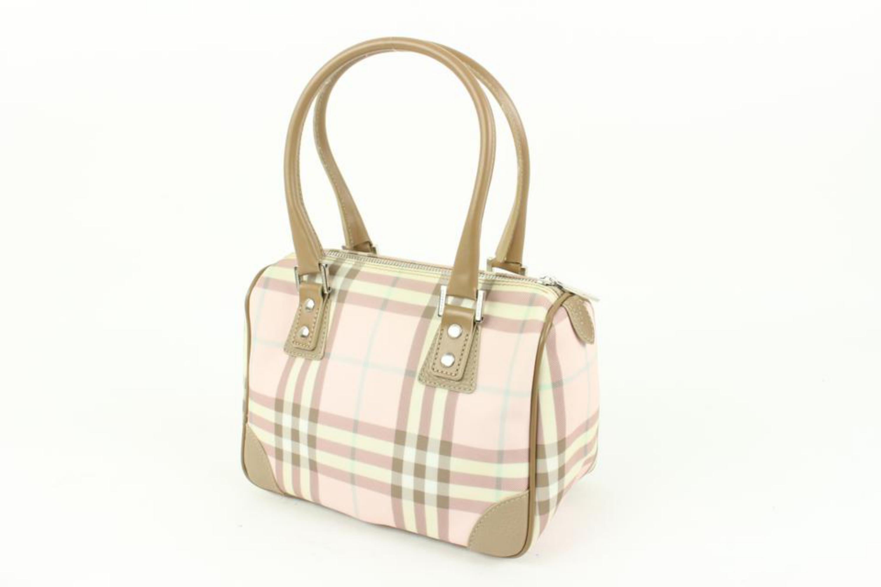 Burberry London Rare Nova Pink Cotton Candy Check Satchel Bag 54b414s
Date Code/Serial Number: S 04 1
Made In: Italy
Measurements: Length:  9