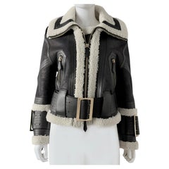 Burberry London Shearling Black Brown Metalic Look size 6
