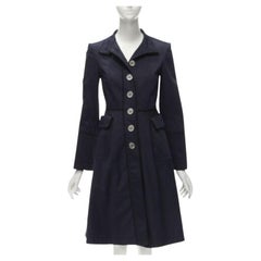 BURBERRY LONDON Silberne Logo-Trenchkleid mit Glockenärmeln US6 XS
