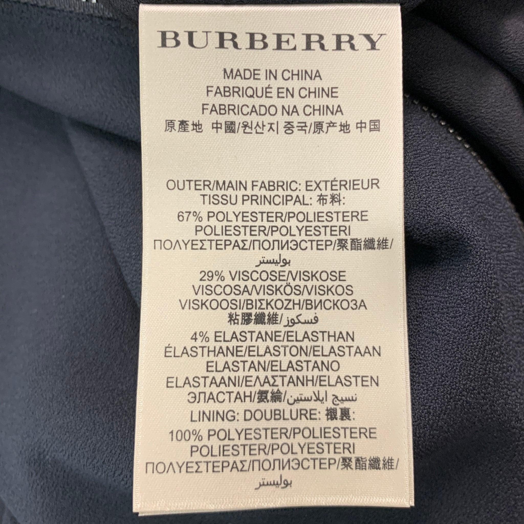 BURBERRY LONDON Talla 10 Vestido sin mangas de crepé negro plateado con tachuelas 3