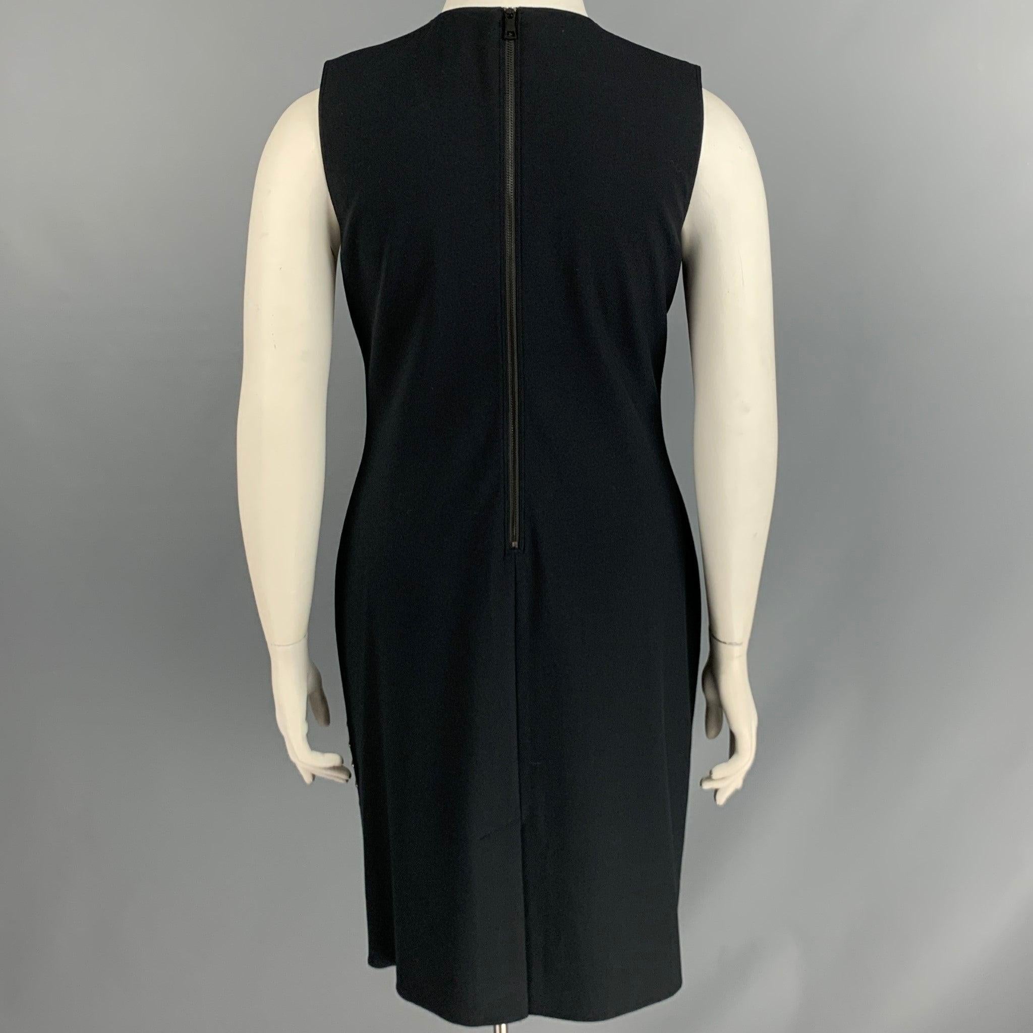 Women's BURBERRY LONDON Size 10 Black Silver Polyester Blend Studded Sleeveless Dress For Sale