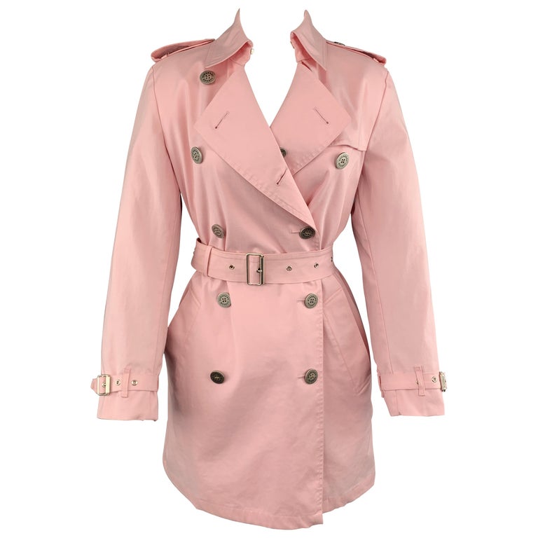 Zeestraat Raad Krijger BURBERRY LONDON Size 10 Pink Cotton Blend Double Breasted Trench Coat For  Sale at 1stDibs
