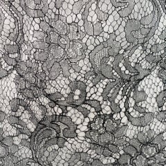 BURBERRY LONDON Size 12 Black Lace Crew Neck Short Sleeve T-Shirt