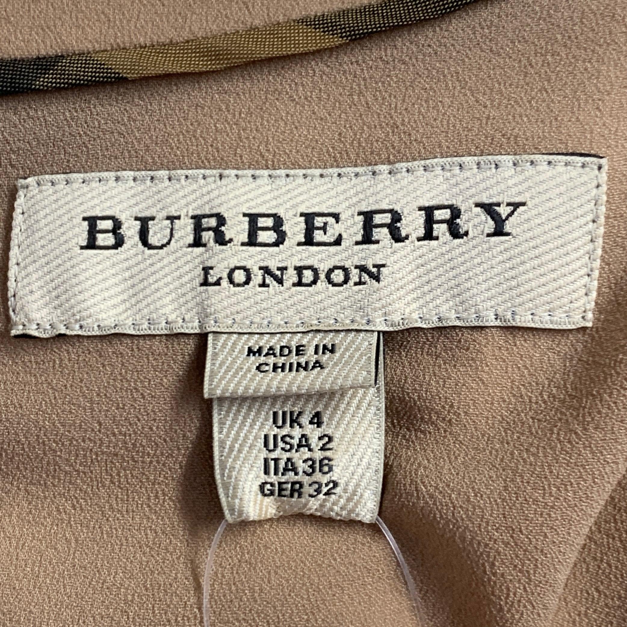 BURBERRY LONDON Größe 2 Gold Schwarz Viskosemischung Paillettenbesetztes Cocktailkleid Damen im Angebot