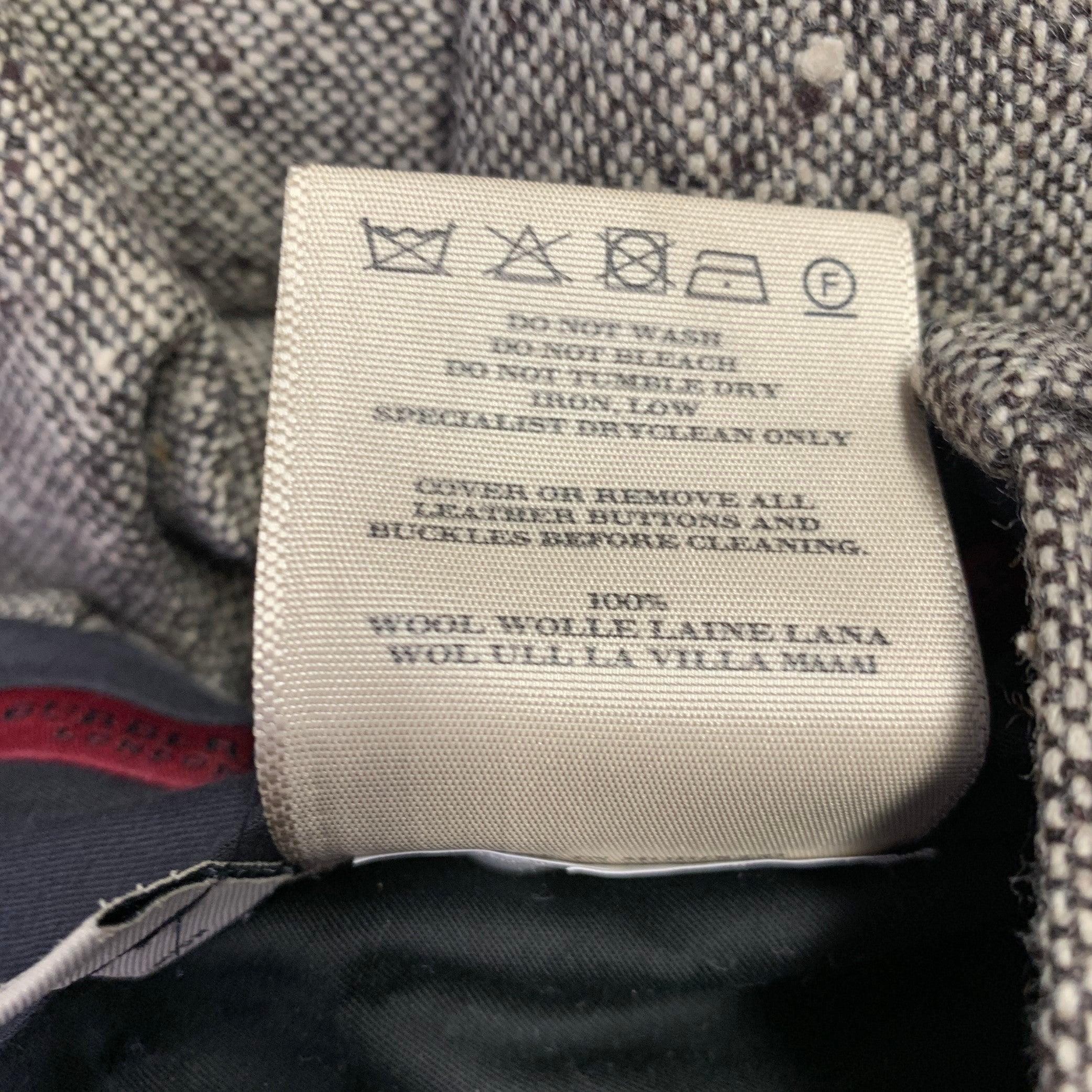 BURBERRY LONDON Size 30 Brown Beige Tweed Wool Flat Front Casual Pants For Sale 2