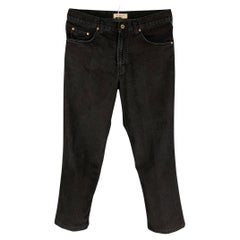 BURBERRY LONDON Size 32 Black Cotton Cropped Jeans