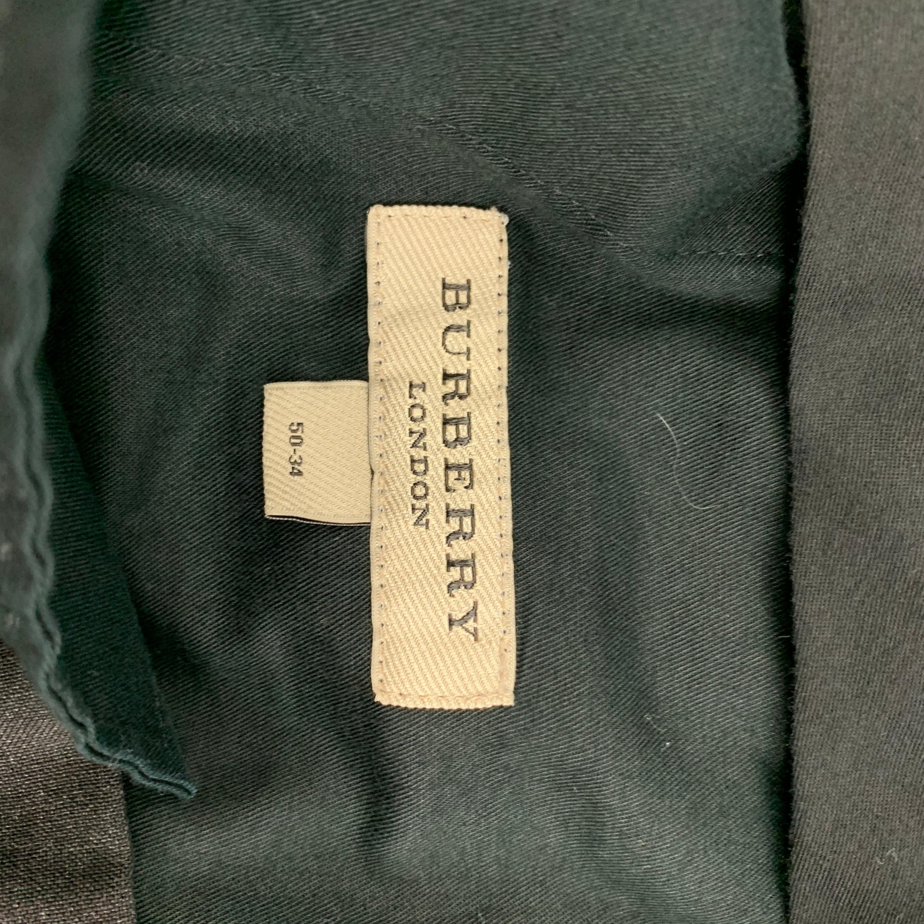 BURBERRY LONDON Size 34 Charcoal Virgin Wool Flat Front Dress Pants In Good Condition In San Francisco, CA