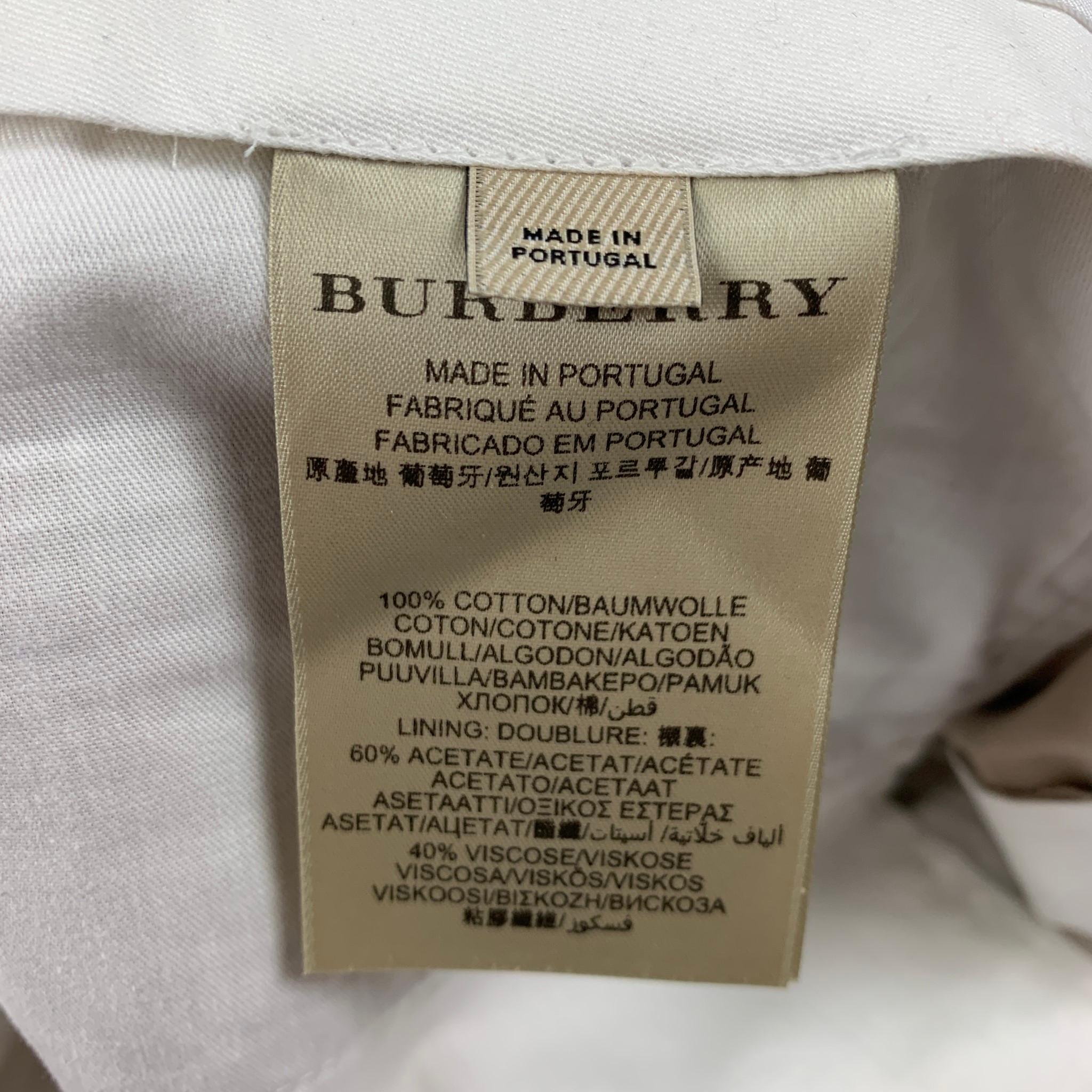 BURBERRY LONDON Size 36 Beige Cotton Notch Lapel Suit 4