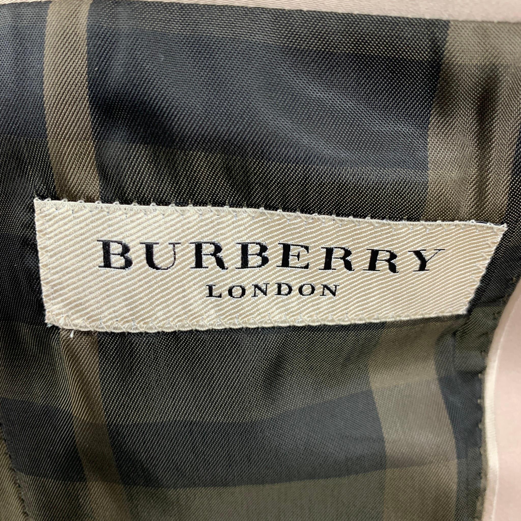 BURBERRY LONDON Size 36 Beige Cotton Notch Lapel Suit 1