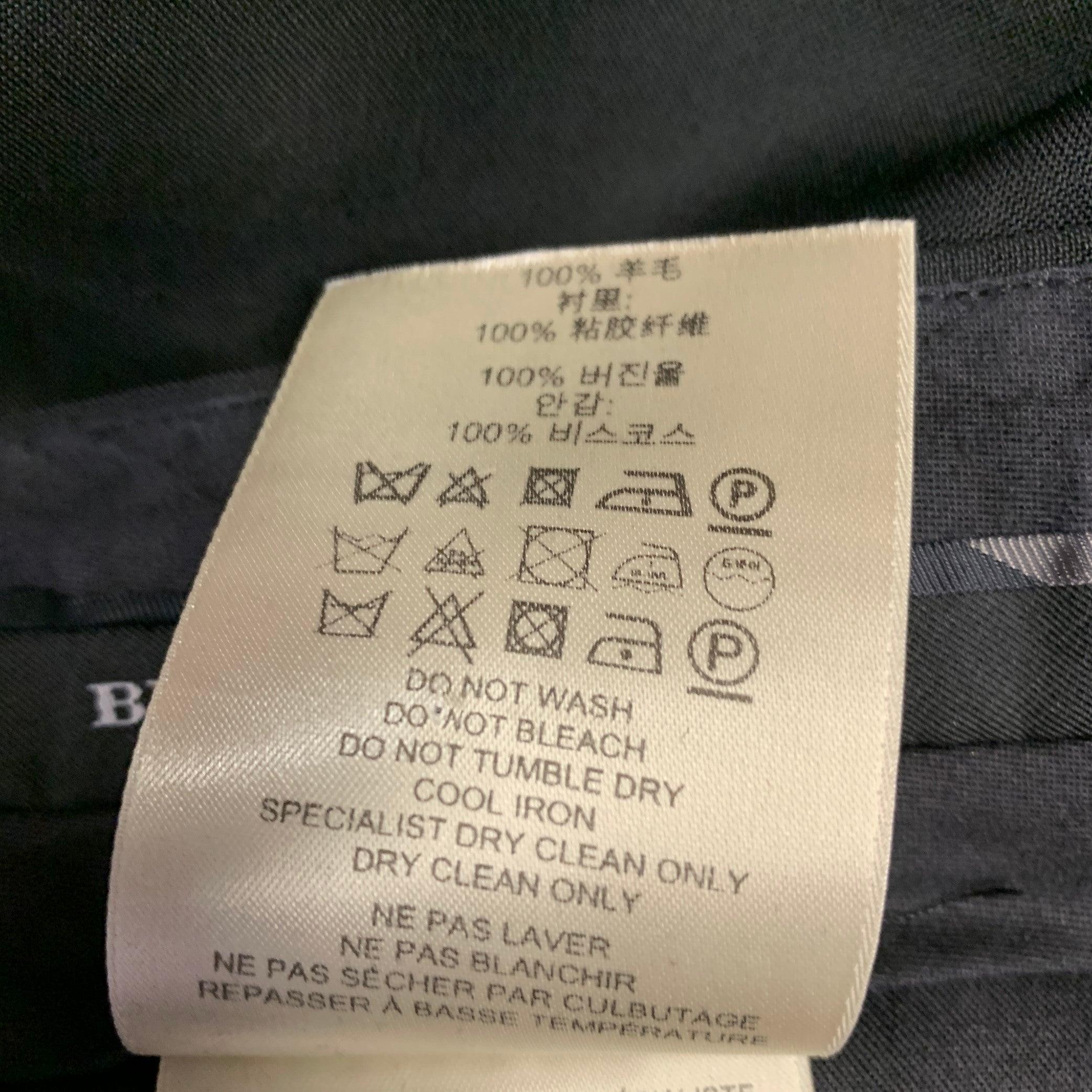 BURBERRY LONDON Size 36 Black Virgin Wool Flat Front Dress Pants 1
