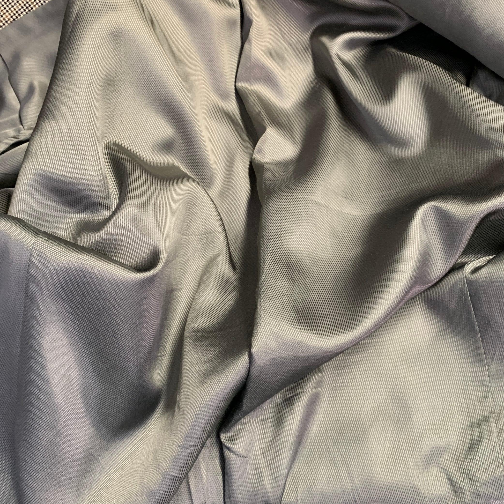 BURBERRY LONDON Talla 38 Negro Beige Blanco Pata de gallo Abrigo de deporte de lana en venta 3