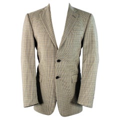 Burberry London Taglia 38 Nero Beige Bianco Cappotto sportivo in lana pied-de-poule