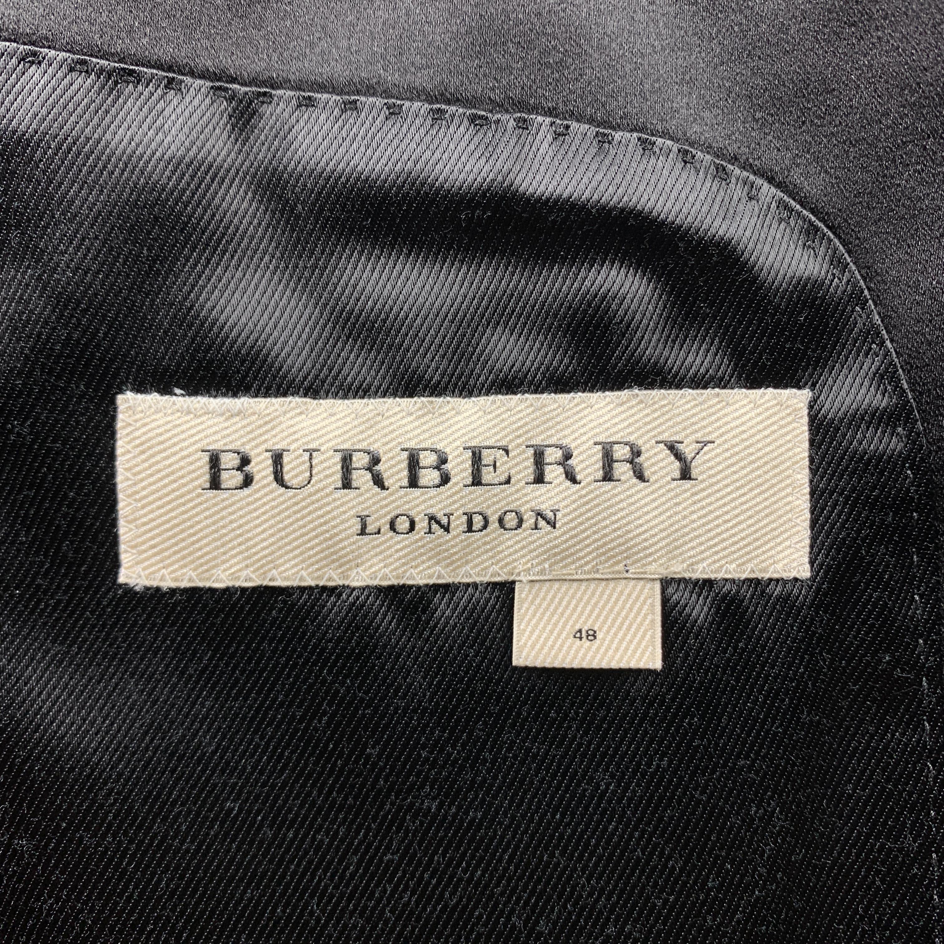BURBERRY LONDON Size 38 Black Wool / Mohair Notch Lapel Sport Coat In Excellent Condition In San Francisco, CA
