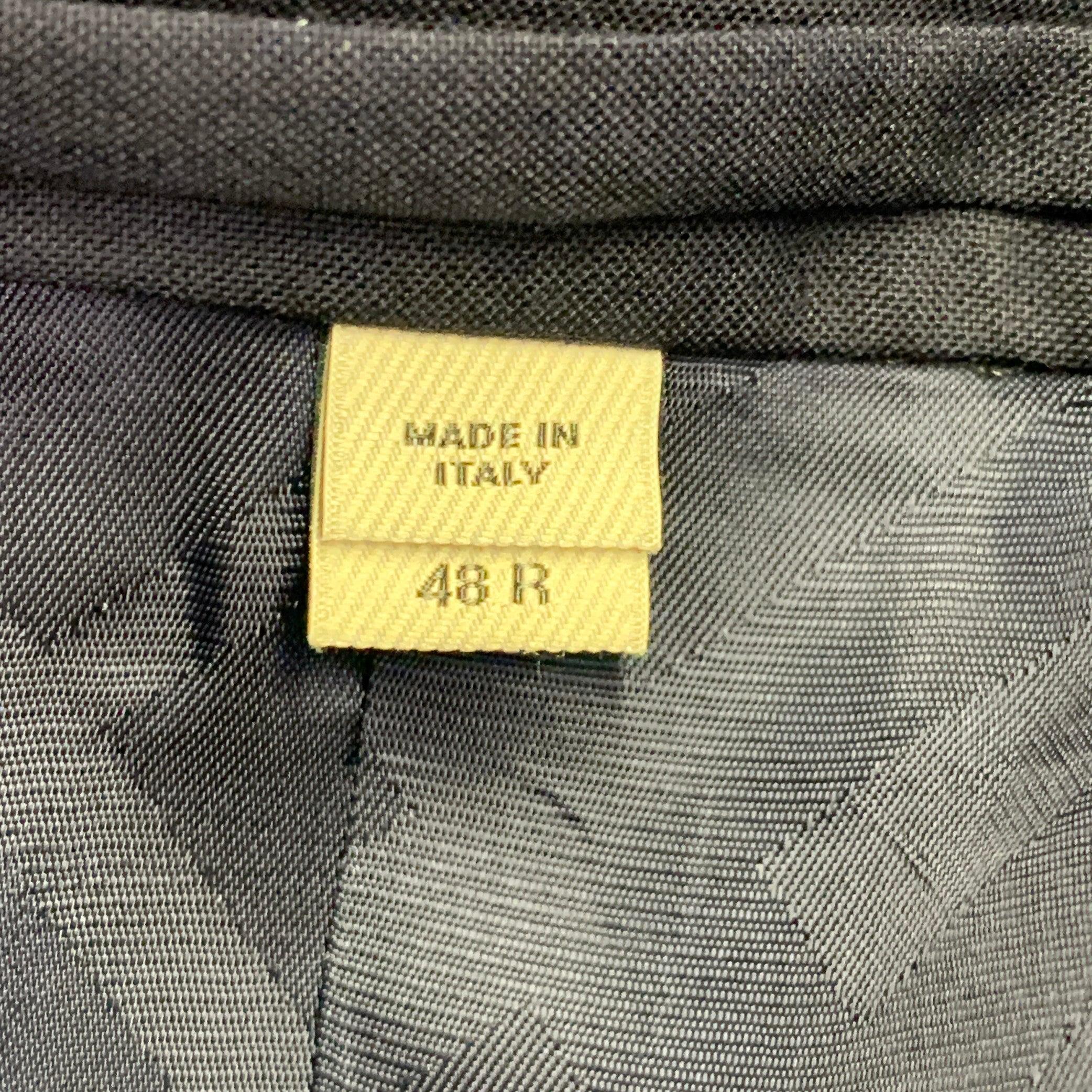 Burberry London Taglia 38 Abito in Lana Navy con Risvolto a Tacca e Fronte Piatto in vendita 3