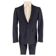 BURBERRY LONDON Größe 38 Marineblauer Anzug mit Notch-Revers aus Wolle