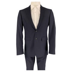 BURBERRY LONDON Size 38 Navy Wool Notch Lapel Suit