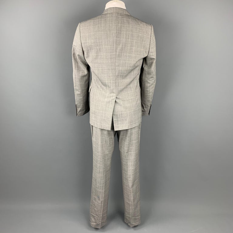 BURBERRY LONDON Size 38 Grey Glenplaid Virgin Wool Suit Sale at