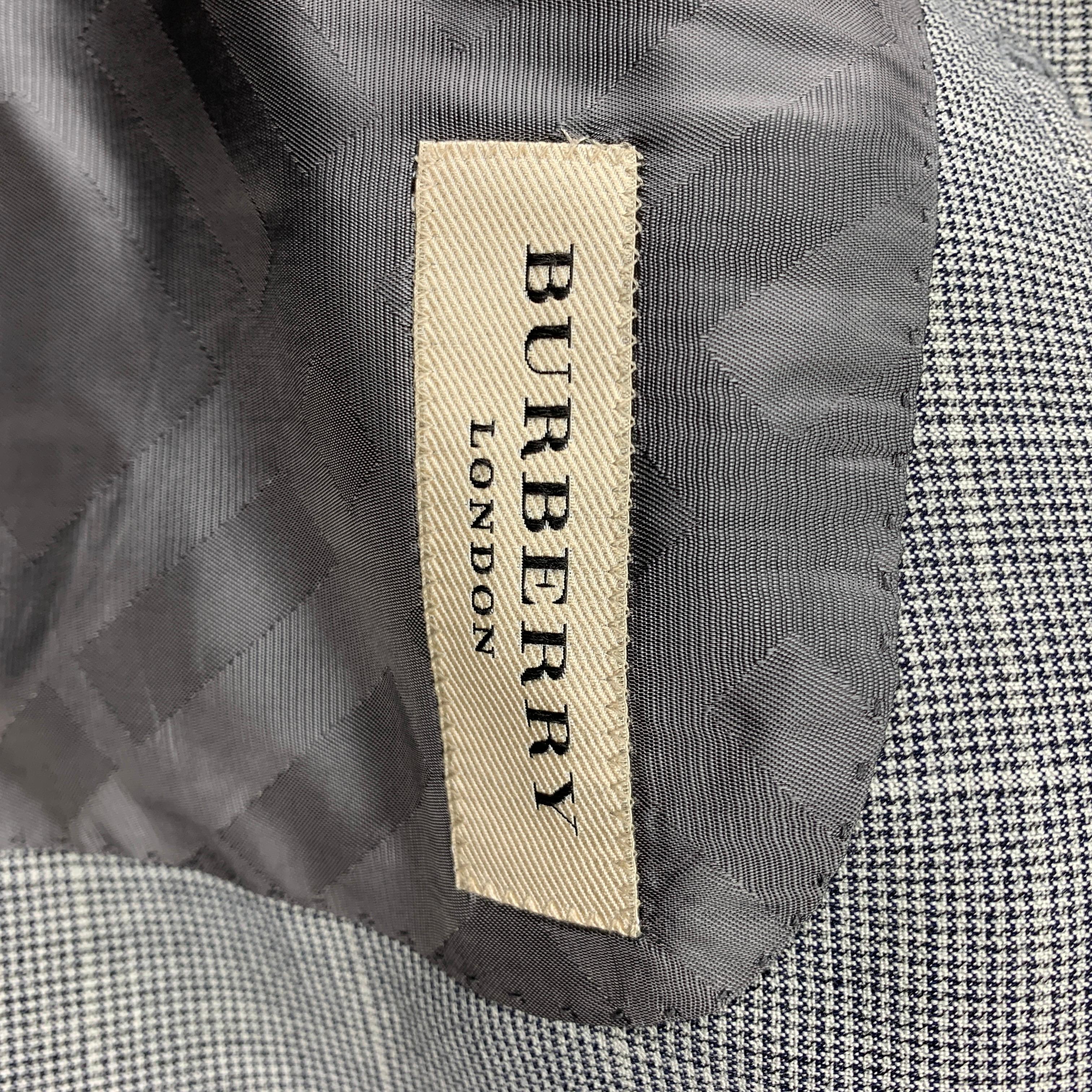 BURBERRY LONDON Size 38 Regular Grey Glenplaid Virgin Wool Suit 3