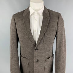 BURBERRY LONDON Size 38 Taupe Black Knit Cotton Blend Sport Coat