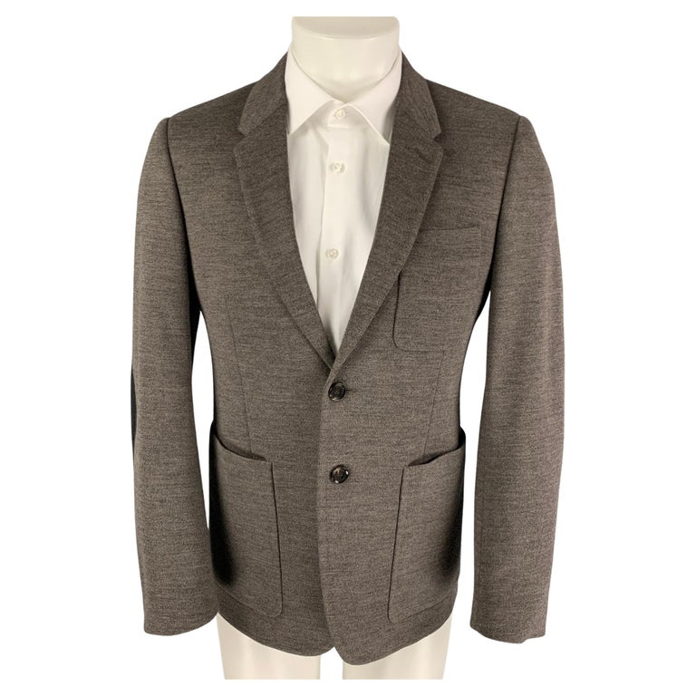 BURBERRY LONDON Size 38 Taupe Black Knit Cotton Blend Sport Coat at 1stDibs