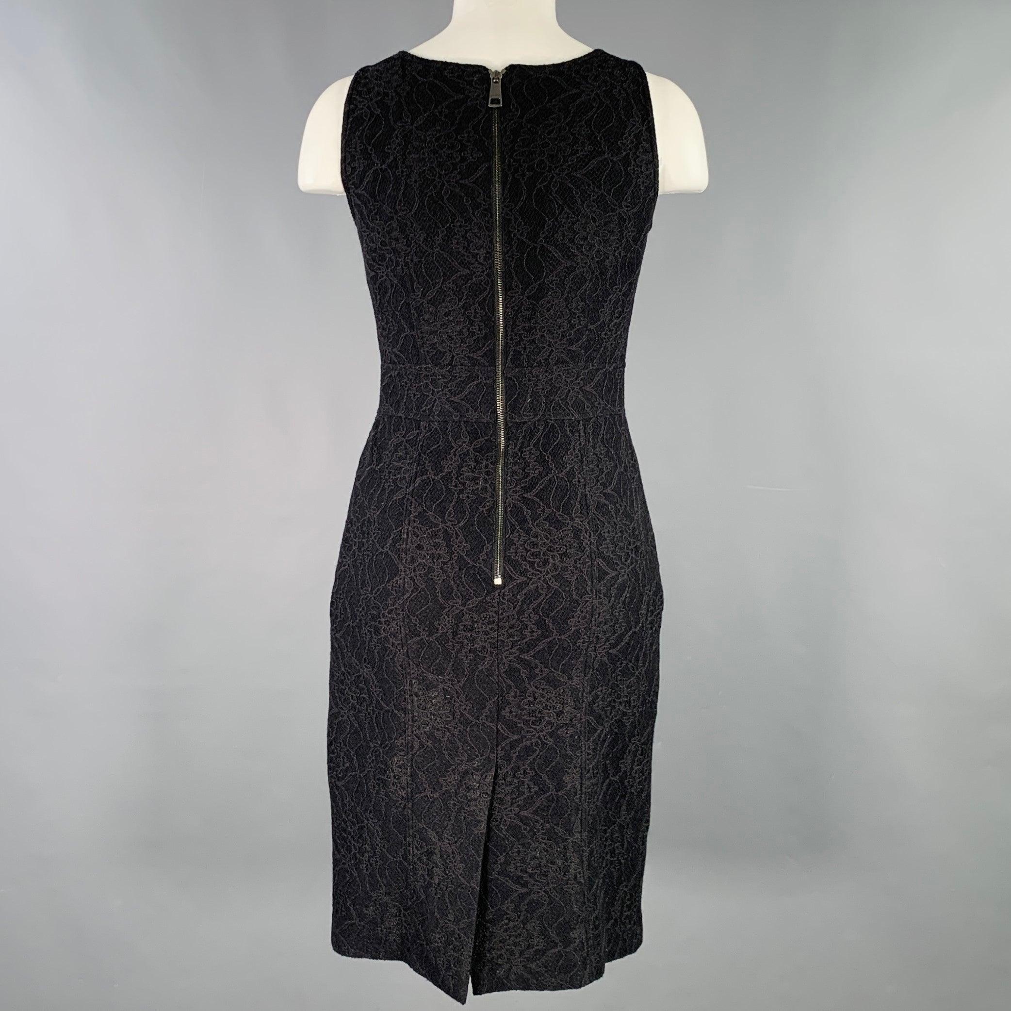 Women's BURBERRY LONDON Size 4 Black Polyamide Blend Floral Sleeveless Cocktail Dress For Sale