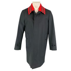 BURBERRY LONDON Size 40 Black Red Mixed Fabrics Cotton Coat