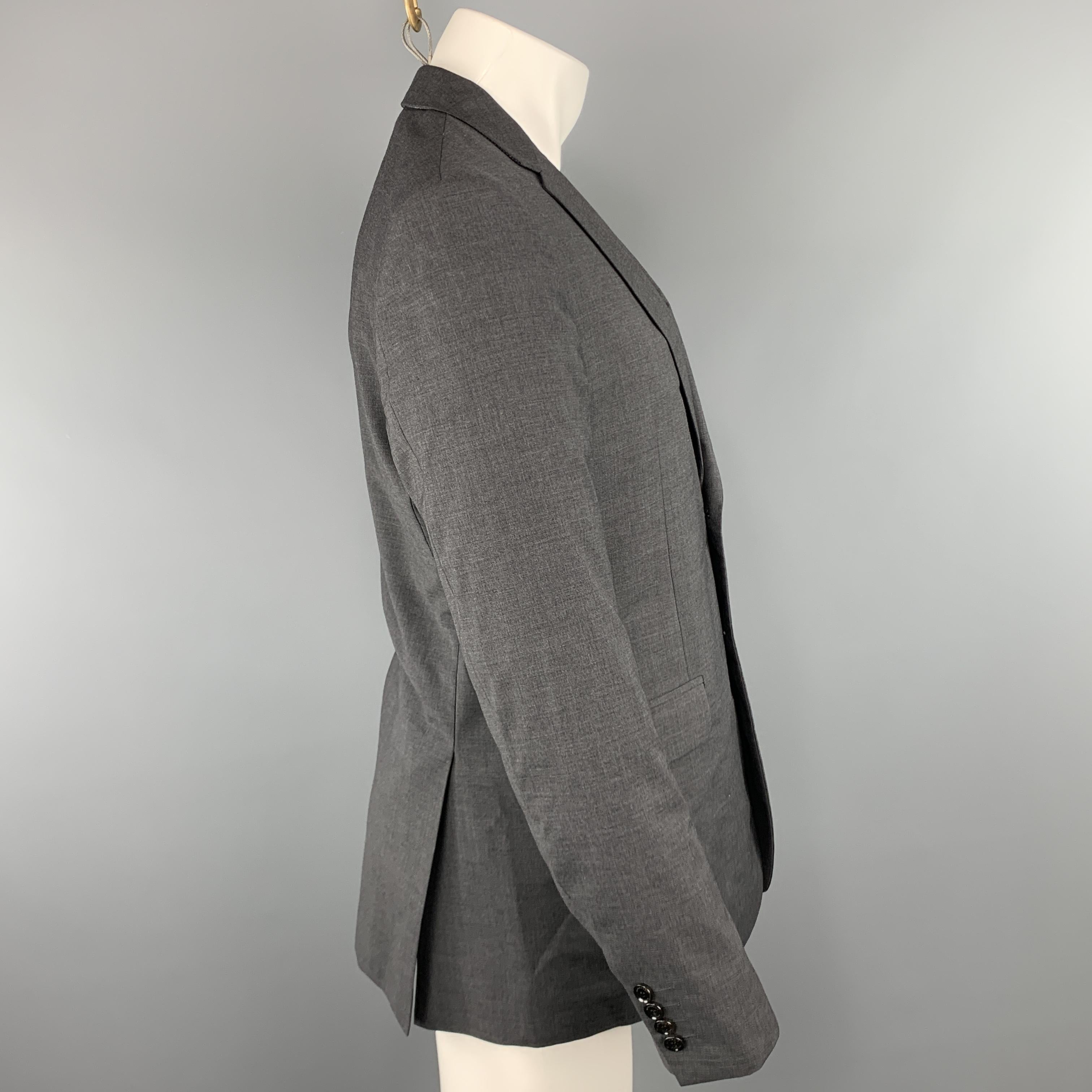 BURBERRY LONDON Size 40 Dark Gray Solid Regular Wool Sport Coat In Excellent Condition In San Francisco, CA