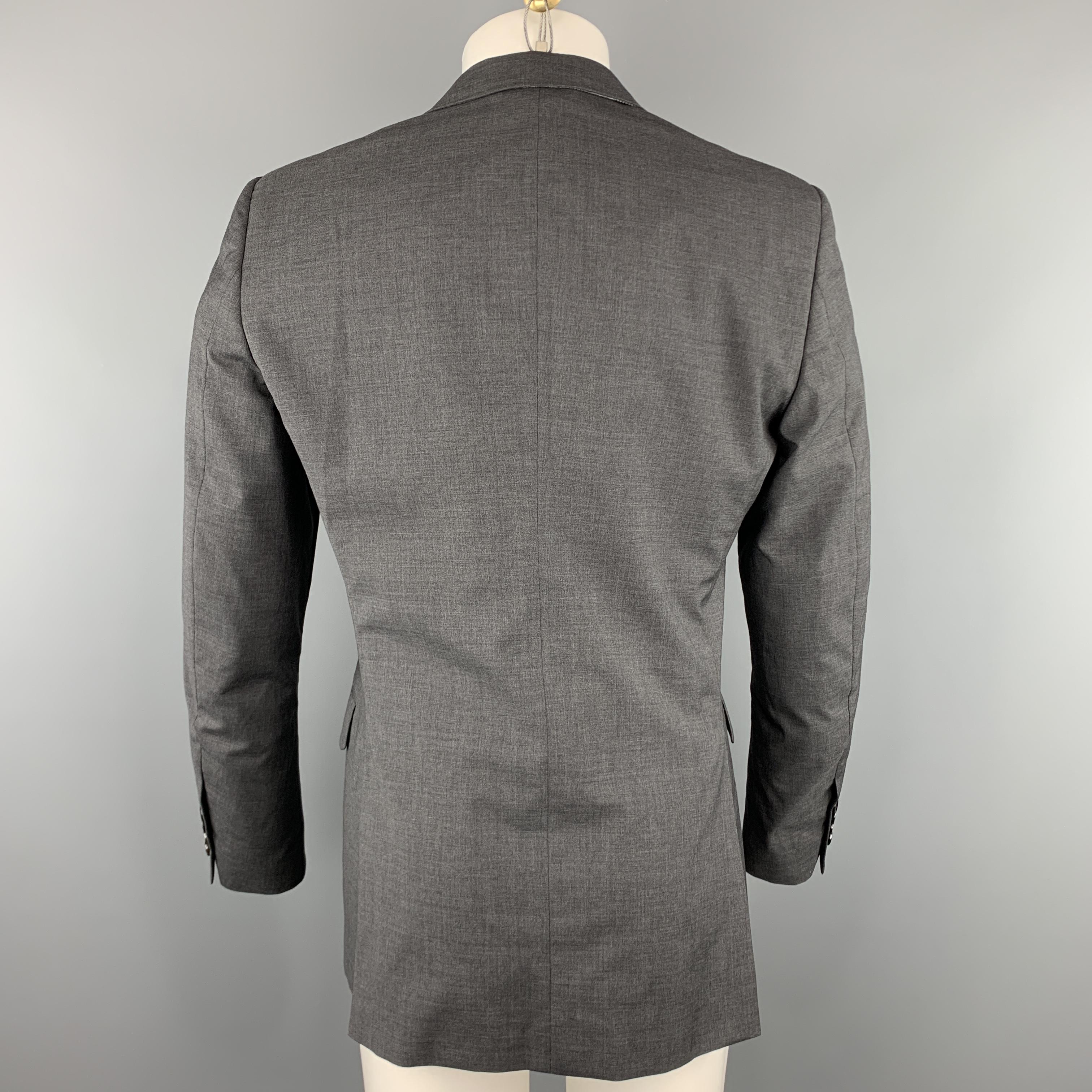 Men's BURBERRY LONDON Size 40 Dark Gray Solid Regular Wool Sport Coat