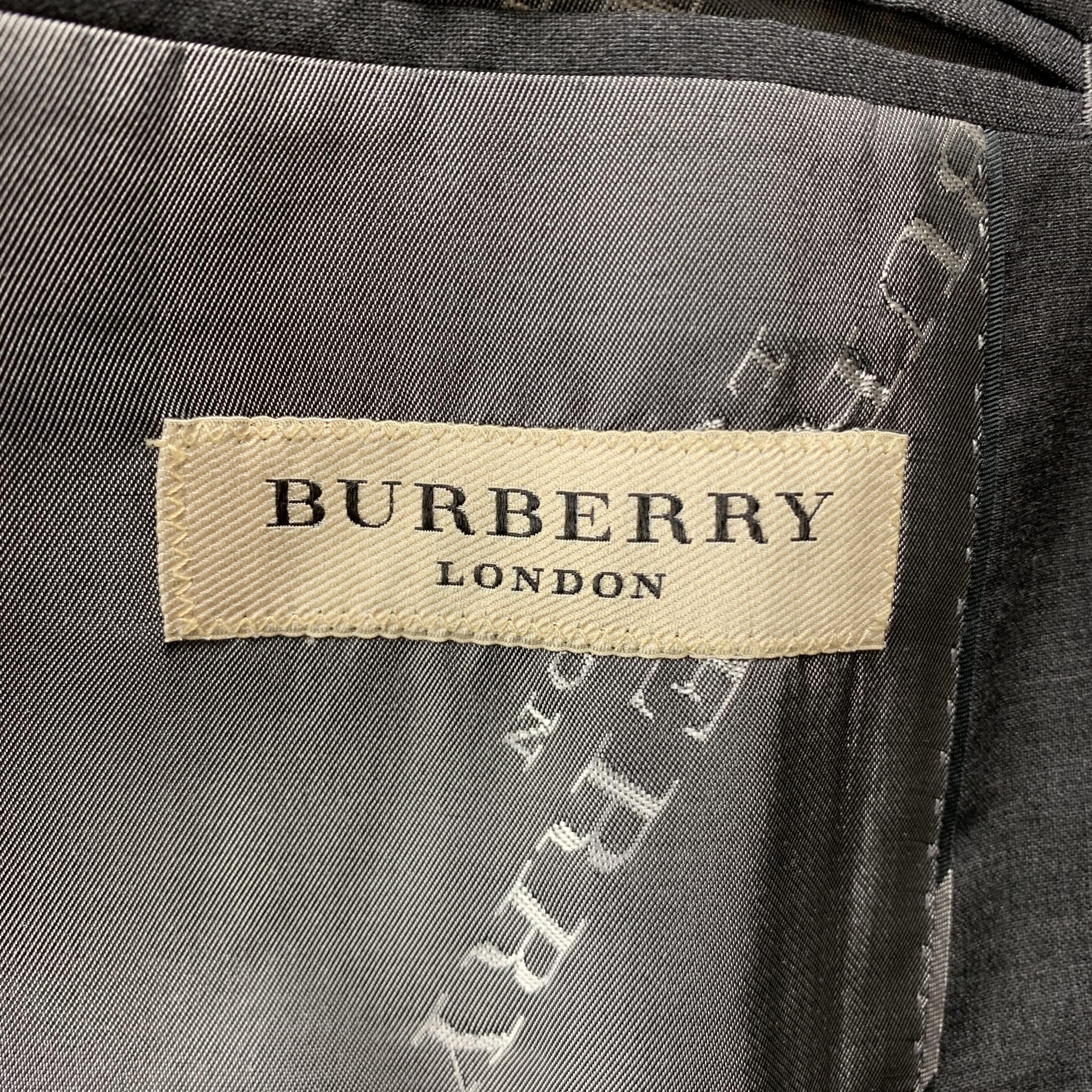 BURBERRY LONDON Size 40 Dark Gray Solid Regular Wool Sport Coat 1
