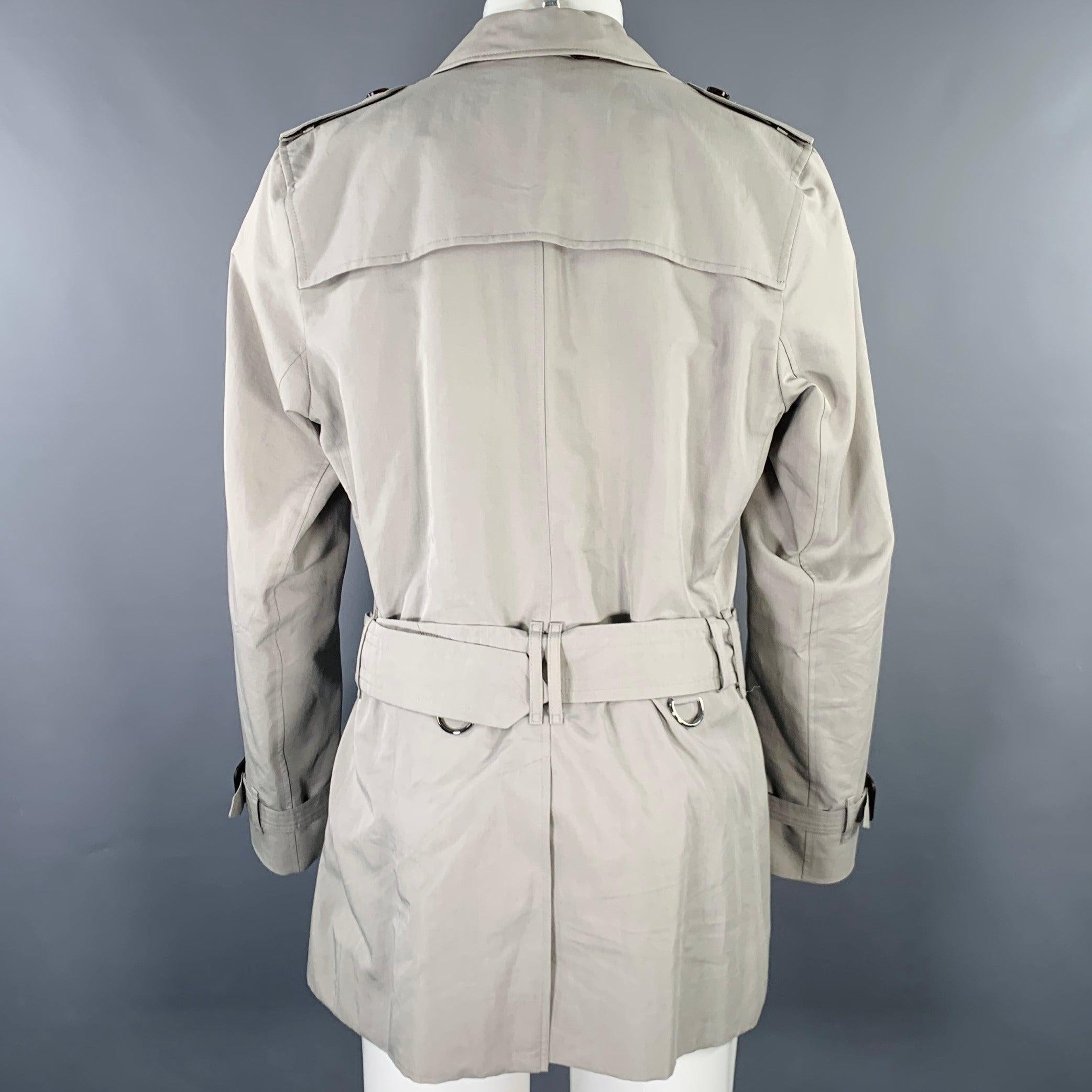 Gray BURBERRY LONDON Size 40 Grey Cotton Blend Trench Coat