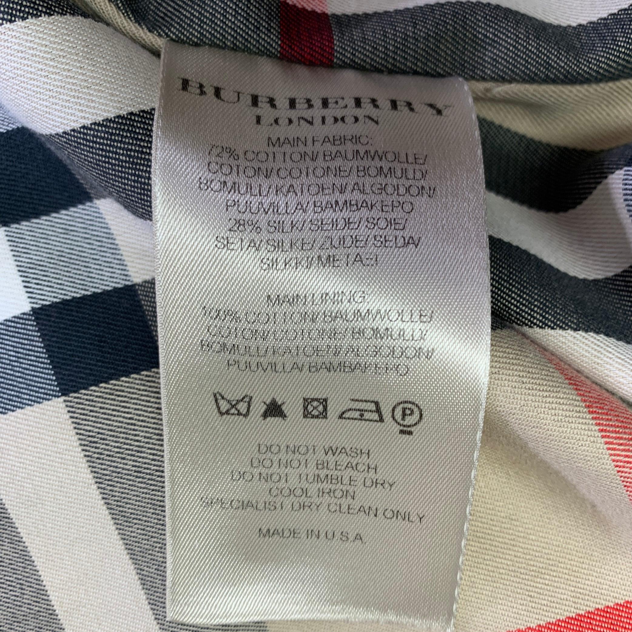 BURBERRY LONDON Size 40 Grey Cotton Blend Trench Coat 1